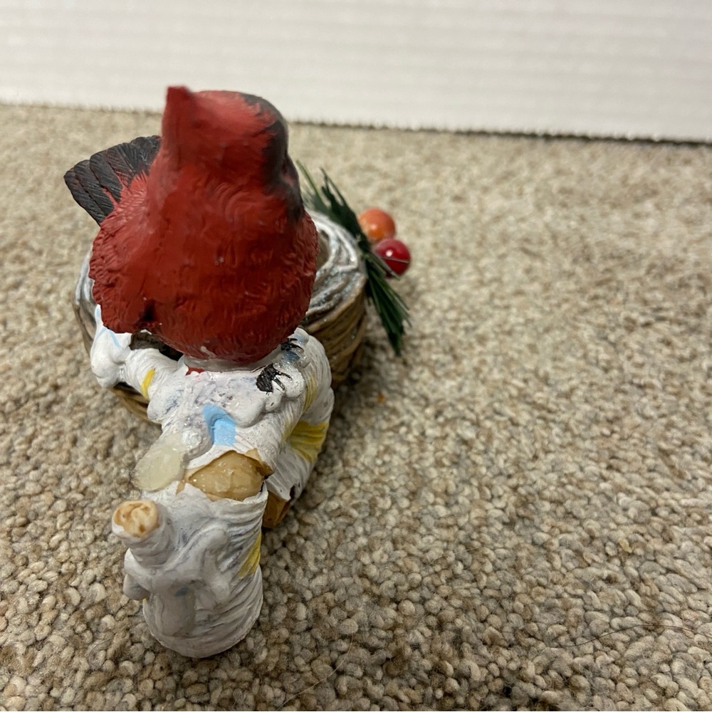 Vintage‎ Red Cardinal Bird Figurine with Nest, Tea Light Holder - Picture 4 of 7